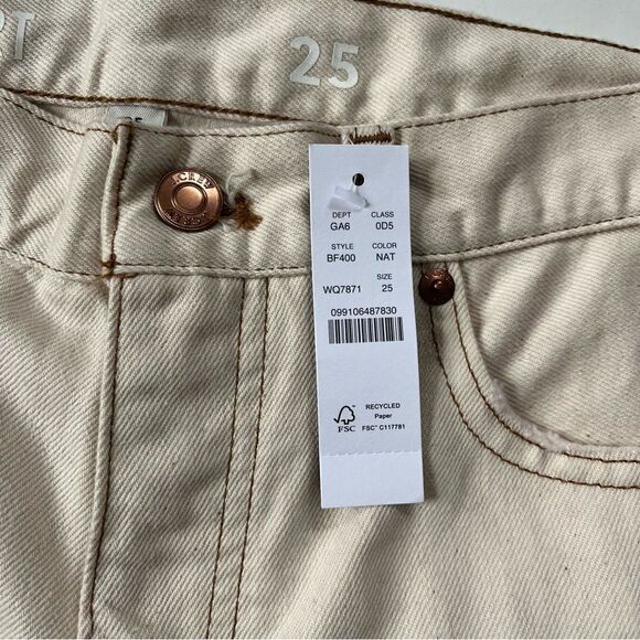 J. Crew NWT Mid-length Denim Short in Ecru 25 - Picture 9 of 12